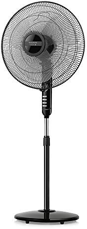 Taurus Bergen 16CR Ventilador de Columna oscilante, Sistema de oscilación, Temporizador, 3 velocidades, 3 aspas/40 cm diámetro, 45 W, Negro, Plastique