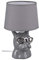 Reality Leuchten Tischleuchte Dosy R50231011, Fuß Keramik Glänzend, Stoffschirm Grau, exkl. 1x E14