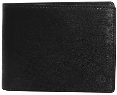 Harrys-Collection HC Herren sehr Flache Geldbörse quer Ziegen Nappa Leder RFID Schutz, Farben:schwarz