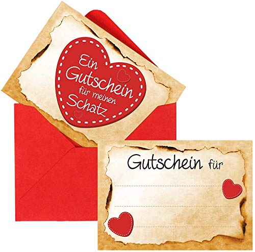Adventino Adventskalender Füllung Set mit 6 Gutscheinen für Meinen Schatz (wahlweise mit 3, 6, 12 oder 24 Gutscheine)