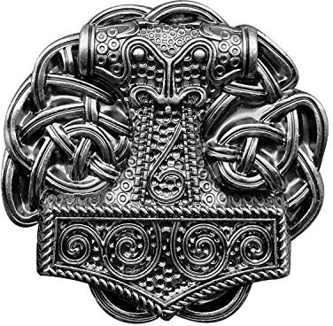 YOQUCOL Gürtelschnalle im Wikinger-Stil, keltischer Knoten, Kreuz, Gürtelschnalle für Herren, silber, Overall