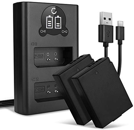 CELLONIC, Battery for Camera compatible with Canon EOS 2000D, 1100D, 1300D, 1200D, LP-E10 (7.4V, 1020mAh) 2 Pieces + Dual Charger