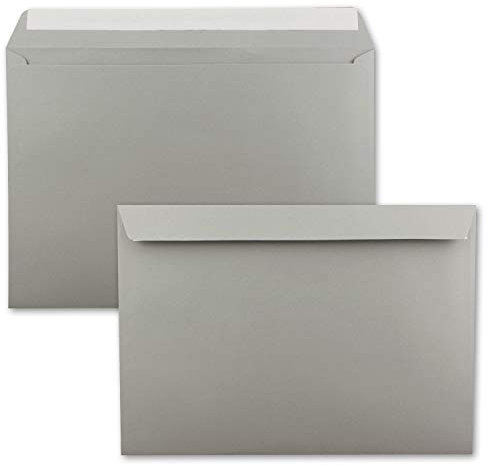 400x große XXL Briefumschläge DIN C4 in Graphit (Grau) - 22,9 x 32,4 cm - Haftklebung ohne Fenster - Versandtasche für DIN A4 geeignet