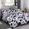 Omela Kuh Bettwäsche 135x200 Kinder Jungen Schwarz Weiß Kuhmuster Bettbezug Kinderbettwäsche Set Microfaser Schwarz Weiss Kariert Wendebettwäsche mit Kopfkissenbezug 80x80 cm Reißverschluss