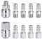 QIMEI-SHOP Attacchi Rapidi Aria Compressa 1/4 BSP Raccordi Aria Compressa Europeo per Tubo dell'aria Compressori Maschio Femmina 10 Pezzi