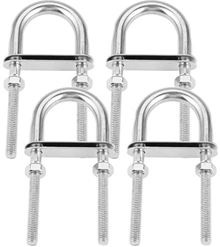 4 pernos en forma de U, M5 M6 M8 M10 M12 304 de acero inoxidable redondos en U con tuercas y placas para remolque de barco