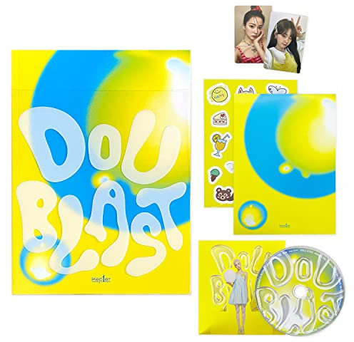 Kep1er - 2nd Mini Album [DOUBLAST] (LEM0N BLAST Ver.) Package Sleeve + Photobook + Digipack + CD-R + Random Photocard + Pop-up Card + Sticker + Poster + 2 Pin Button Badges