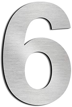nanlyiau 5in/12.5cm Numero civico in acciaio inossidabile con retro adesivo, realizzato in solido acciaio inossidabile 304, aspetto in rilievo.altezza (5in number 6/9)