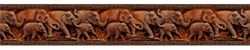 Guest Ruyunlai 10cm X 1000cm Tapete PVC Bordüre Selbstklebend Wandbordüre Klebefolie Küche Fensterbank Folie Tapeten Badezimmer Dekoration Bordüren Entlastung Elefant