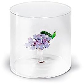 WD Lifestyle Bicchiere in vetro borosilicato in confezione regalo. Capacità: 250 ml Figura: uva