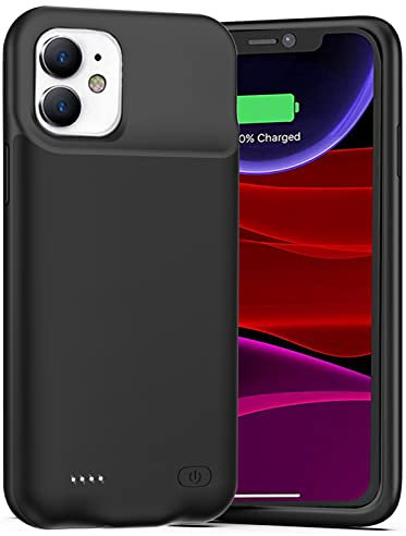 UNLOU Battery Case for iPhone 11, 7000mAh Rechargeable Portable Power Charging Case for iPhone 11 (6.1 inch) Battery Pack Protective Charger Case (Black)