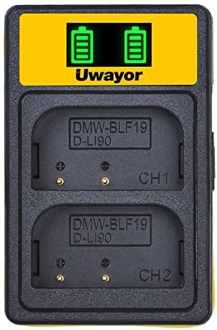 Uwayor DMW-BLF19 Charger Camera Battery Charger USB Battery Charger for Panasonic Lumix DMC-GH3 DMC-GH4 DC-GH5 DC-GH5S DC-G9 DMC-GH4K DMC-GH3K