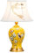 Chao Zan E27 Keramik Tischlampe Wohnzimmer Schlafzimmer Arbeitszimmer Nachttischlampe Europäischen Stil feine und elegante dekorative Tischlampe (Glühbirne nicht enthalten) (Gelb)