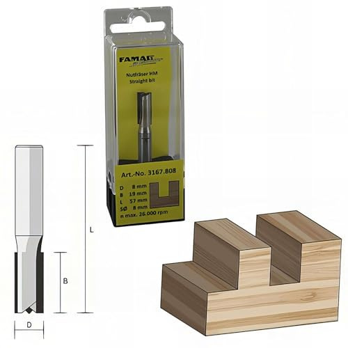 Famag Nutfräser HM mit bestückter Stirnschneide 3167.806 - 6mm - 20mm - 8mm