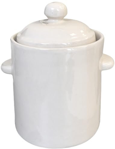 Sauerkrauttopf Keramikfass Steingut Einlegetopf Gurkentopf Tontopf Steinguttopf Gärtopf Keramiktopf Volumen (10L Creme)