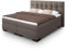 UNIVANDO Milano Boxspringbett mit Matratze I 7 Zonen Taschenfederkernmatratze I TFK Härtegrad H2-H3 Wendematratze & Bonellfederkernmatratze I Mit Kopfteil I Braun I 180 x 200 cm