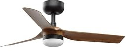 FARO BARCELONA 33823-1TW - MINI PUNT S LED Ventilador negro/madera oscura DC