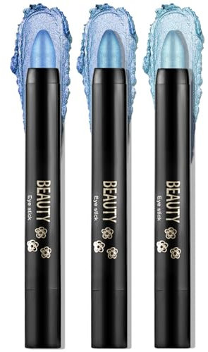 Boobeen 3PCS Lidschattenstift Creme Crayon Wasserdicht Lidschatten Aufheller Stick Schimmer Augenmake-up Stift erstellen Glitter Augen Make-up, einfach zu bedienen