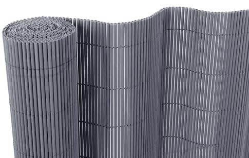 BONERVA | Mimbre PVC | Color Antracita | Valla de decoración exterior para jardín y terraza | Ocultación Exterior (1,5 x 3 Metros)