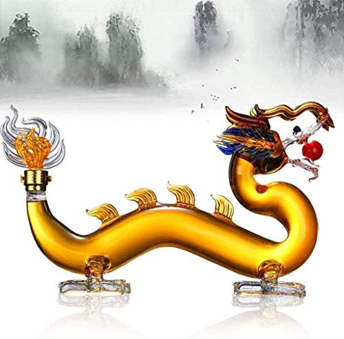 Whiskey Decanter, Perfect Whisky Decanter, Color Dragon Wine Decanter 1000ml with Glass Stopper, for Scotch Whisky Liqueur Vodka