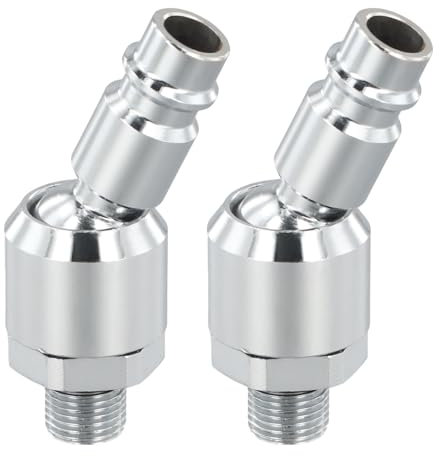 2 Pièces Joint Tuyaux D'air G1/8, Connecteur Rapide à 360 Degrés, Joint Universel à 360 Degrés, pour Soufflettes à Poussière, Pistolets à Eau, Pistolets à Ongles