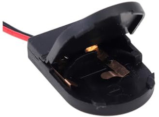GBC Portabatteria a bottone, porta batteria CR2032, porta batteria con interruttore On/Off e cavo, portapila in plastica nera, porta batterie 3V rotondo