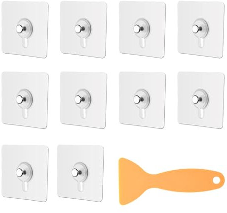 VYIBPDY Ganci Adesivi per Quadri Muro - 10 Pezzi Ganci Adesivi per Quadri Con raschietto - Trasparenti Autoadesivi per Quadri - Gancetti Adesivi per Immagini, Poster, Foto (Trasparente)