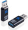 Poyiccot USB Extension Adapter with LED Wattage Dispaly, USB 3.2 Extension Adapter Type A Male to Female 10Gbps Data Transfer with V/A/W Smart Display for Laptop, Keyboard,Flash Driver, 2Pack