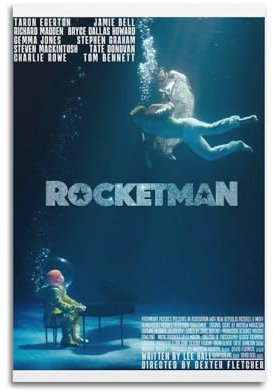 nshdahns Rocketman-Poster, Wandkunst, Vintage-Kunst, Raumdekoration, ästhetisches Schlafzimmer-Poster für Schlafzimmer, 20 x 30 cm, ungerahmter Stil