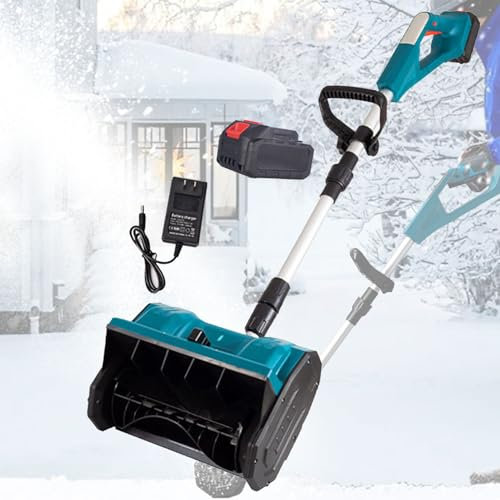 Pala da neve senza fili, spazzaneve elettrico a spinta, pala da neve larga 33 cm, piccolo strumento per la pulizia della neve per uso domestico, strumento per la pulizia della neve stradale,1Battery