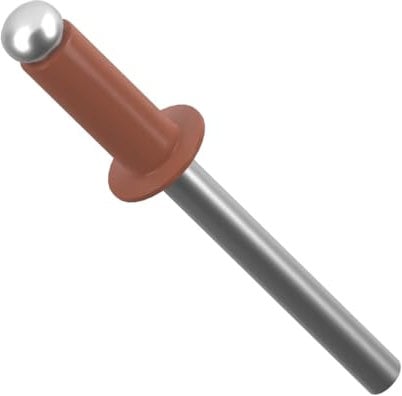 4.8mm x 10mm Copper Brown Painted Colour Blind Pop Rivet Dome Head Aluminium/Steel Shaft ISO 15977 RAL 8004 (Pack of 20) N11A