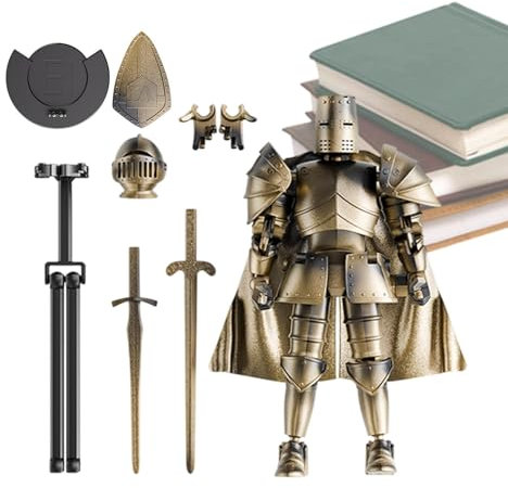 Modello di action figure, figura robot di azione | Modello completo per il corpo del cavaliere medievale multi-giunto | Statue flessibile Figurina mobile con testa rotante a 360 gradi per tavolo da pr