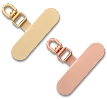 CHUQING Lot de 2 patch de chaîne de téléphone portable universel Patch pour cordon de téléphone portable Or et rose