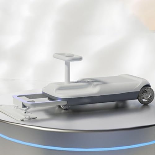Carro de limpieza eléctrico portátil con trapeador, carrito de limpieza para niños con espacio de almacenamiento, luz de gradiente y protección antivuelco para interiores y exteriores.
