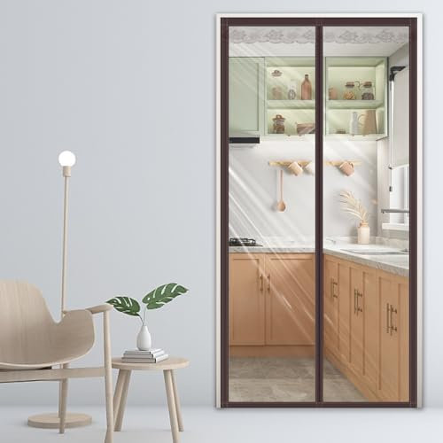 MEEYI Fliegengitter Magnet 95x210cm, Wasserdicht Winddicht Thermovorhang Haustür für Tür Ideal von Klimaanlagen, Transparent， B
