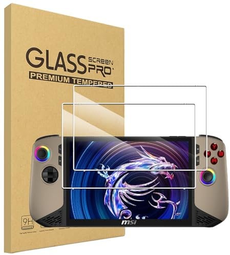 carinacoco 2 Pack Screen Protector for MSI Claw 8 AI+/ MSI Claw 8 AI Plus, 9H Hardness Premium Shatterproof HD Clear Anti-Scratch Anti-Fingerprint No Bubble Free Tempered Glass Screen Protector