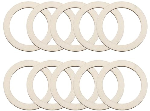 QUARKZMAN 50Pcs 1.6 Inch Anneaux En Bois Non Finis Cercle Forme Ronde Plate | Rondelles En Bois Naturel, Cadres, Projets De Bricolage Peinture Ornementation Domicile