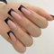 24PCS Black French Tip False Nails,Black French Tip Nails,Full Cover False Long Press On Nail,F-rench Fake Artificial N-ails For Women And Girls Nail Art,Long Shaped Elegant,Removable Glue