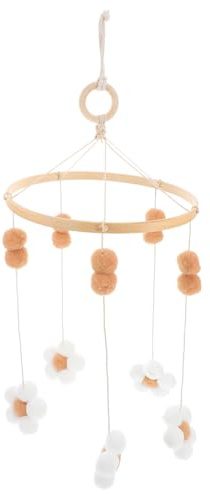 JUMPLAWN Boho Daisy Floral Mobile Für Stubenwagen Kinderbett-zubehör Dekorative Mobiles Spielzeug Aus Buchenholz Filzkugeln Baumwollfaden