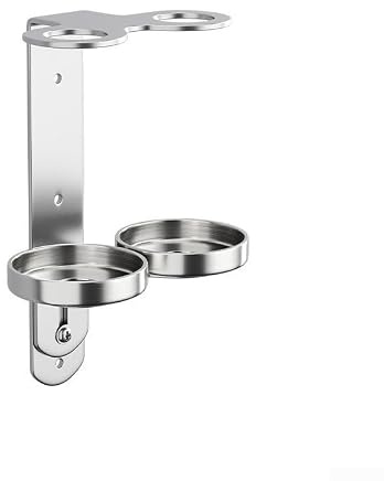 HaloModora Bathroom Wall Mount Soap Dispenser Holder Stainless Steel Storage Rack for Bottles up to 67mm Diameter Chrome Finish(2 Hole)