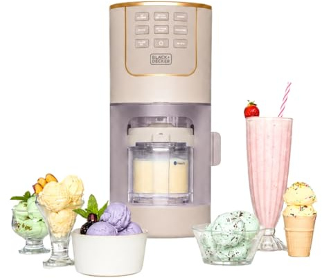BLACK+DECKER Ice Cream Maker for Frozen Treats, Milkshakes, Sorbet, Gelato, Mix-Ins, Yogurt Ice Cream