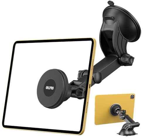 OHLPRO Magnético Soporte Tablet Coche con Ventosa Ultra Fuerte, Soporte iPad Coche Parabrisas y Salpicadero Rotación de 360 Brazo Extensible Compatible con iPad Galaxy Tab Phones y Tablets 4-13