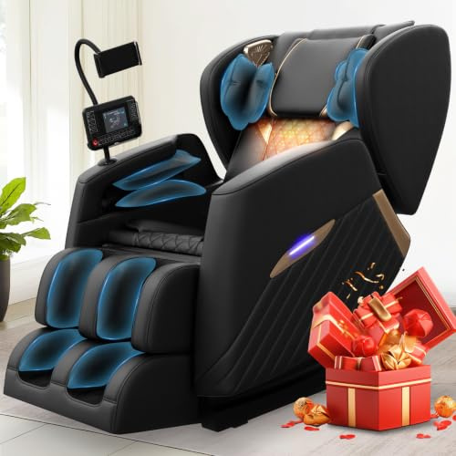 Srfzluxy Massage Chair Full Body, 14 Fixed Rollers Heating for Home(Black) | Zero Gravity Massage Chair with Calf & Foot Massage, 8 Airbags,Control Panel,Bluetooth Speaker,Phone Holder for Family Use