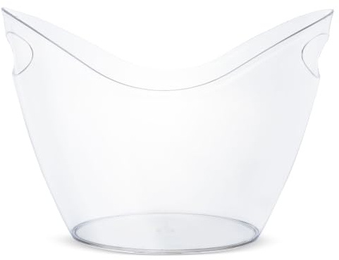 Cubitera Transparente de 4L con Asas - Hielera para Botellas de Vino y Cava