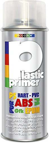 DECO COLOR Plastic Primer Transparent Clear Spray Paint Improves Adhesion of Plastic Surfaces PUR, PS, PA, EPDM, ABS, GfK, Hart – PVC Others