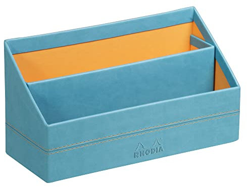 Rhodia 318847C Briefablage (10 x 25 x 31 cm, Kunstleder, elegant und praktisch, ideal für Ihre Organisation)1 Stück, türkis