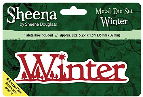 Sheena Douglass Winter Christmas Sentiment Die, Silver