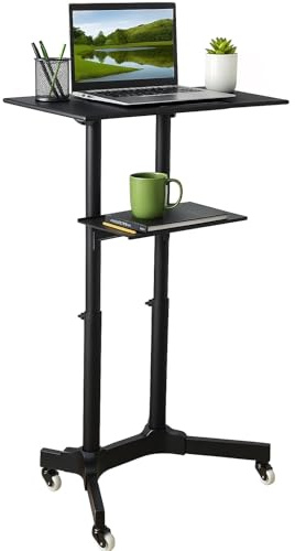 Techly ICA-TB TPM-1BK Notebook Stand Schwarz - Notebook-Ständer (Notebook Stand, Schwarz, Metall, 1030-1250 mm, 0-40°, 620 mm)