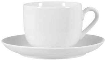 Officine Standard Oslo Set 6 Tazze Tè, con Piattino, Porcellana, Bianco, 18 ml