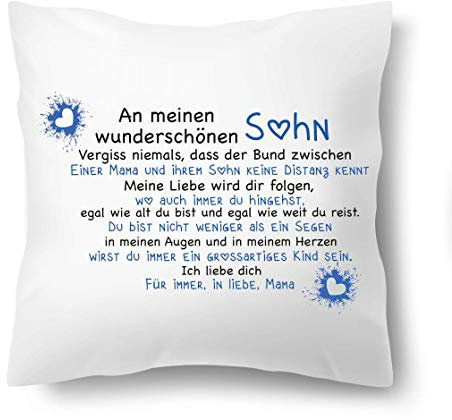 Farbwuselei Kissen Kissenhülle an Meinen wunderschönen Sohn in Liebe Deine Mama